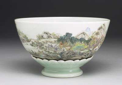 图片[2]-Revolving bowl with “Finding Pleasure in a Fishing Village” motif in yangcai painted enamels, Qianlong reign (1736-1795), Qing dynasty-China Archive